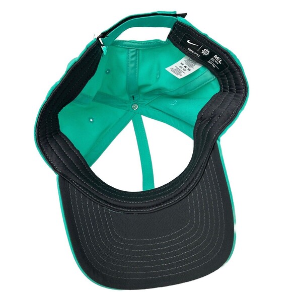 Nike‎ Hat Unisex Adjustable Dri FIT Club Cap Structured Swoosh Jade Green White - Picture 4 of 11